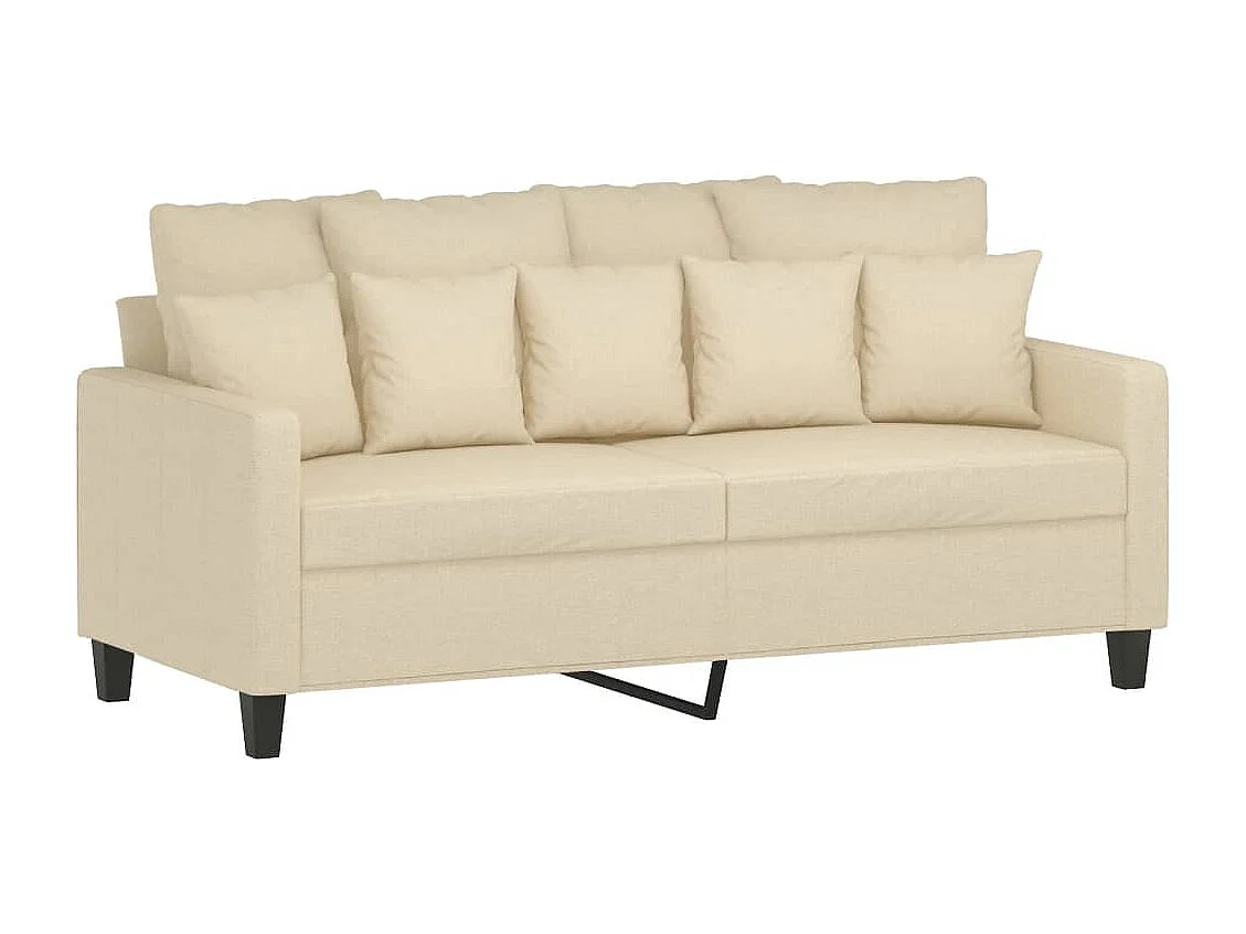 2 peças conjunto de sofás com almofadões tecido cor creme