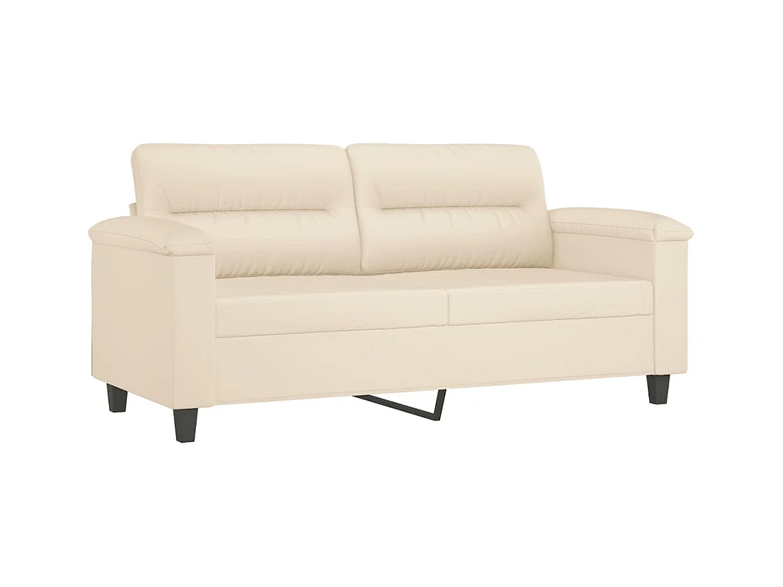 Ensemble de canapés 3 pièces avec coussins beige tissu microfibre