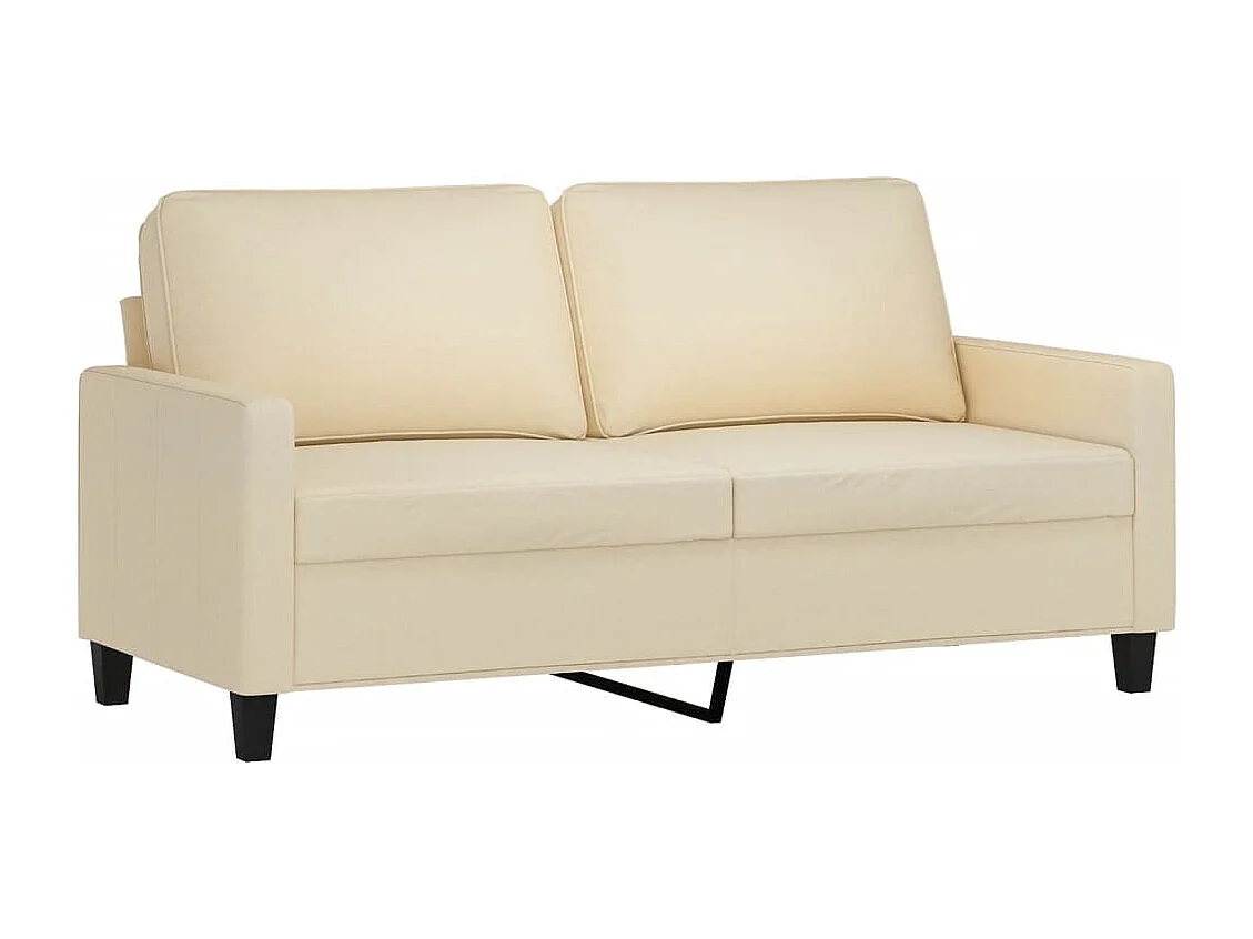 3-delige Loungeset met kussens stof crèmekleurig