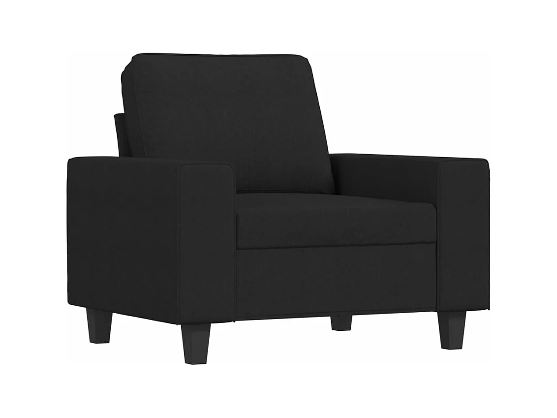 Ensemble de canapés 3 pièces noir tissu
