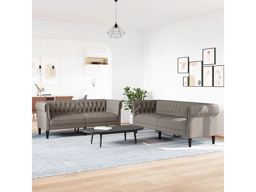 2-delige Loungeset stof taupe
