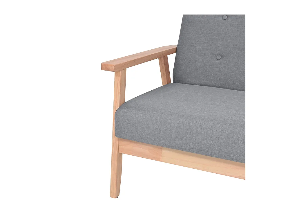 Ensemble de canapés 3 pièces Tissu Gris clair