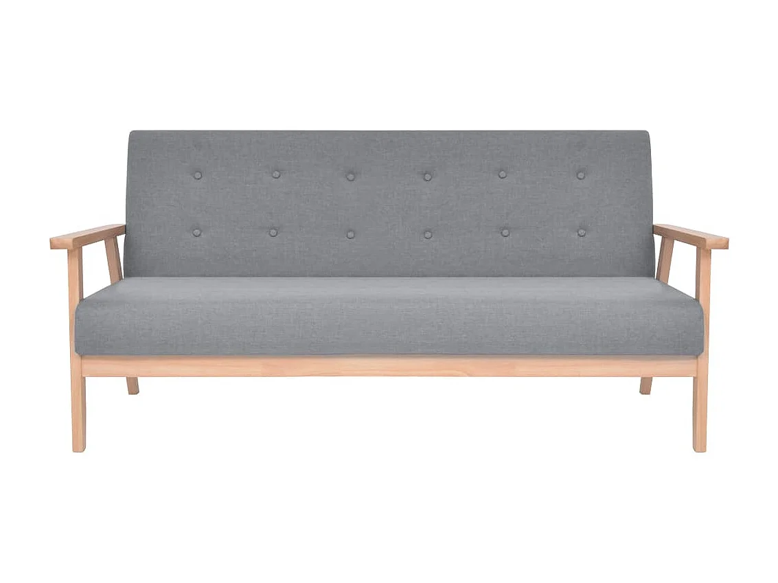 Ensemble de canapés 3 pièces Tissu Gris clair