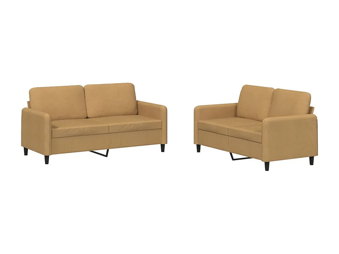 Ensemble de canapés 2 pièces marron velours