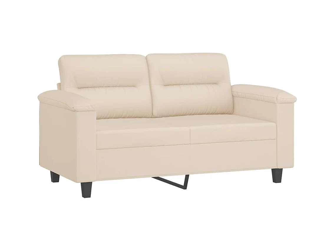 2 peças conj. sofás com almofadões tecido de microfibra bege