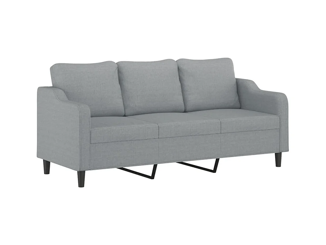 Ensemble de canapés 3 pièces avec coussins Gris clair Tissu