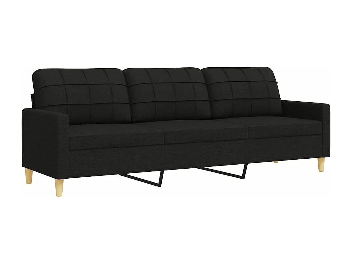 Ensemble de canapés 2 pièces avec coussins décoratifs noir tissu