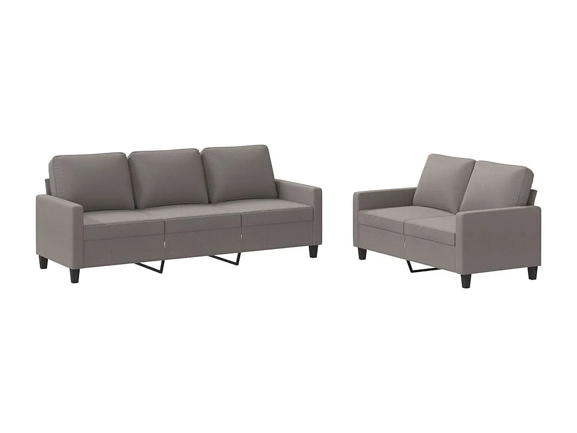 2-delige Loungeset met kussens stof taupe