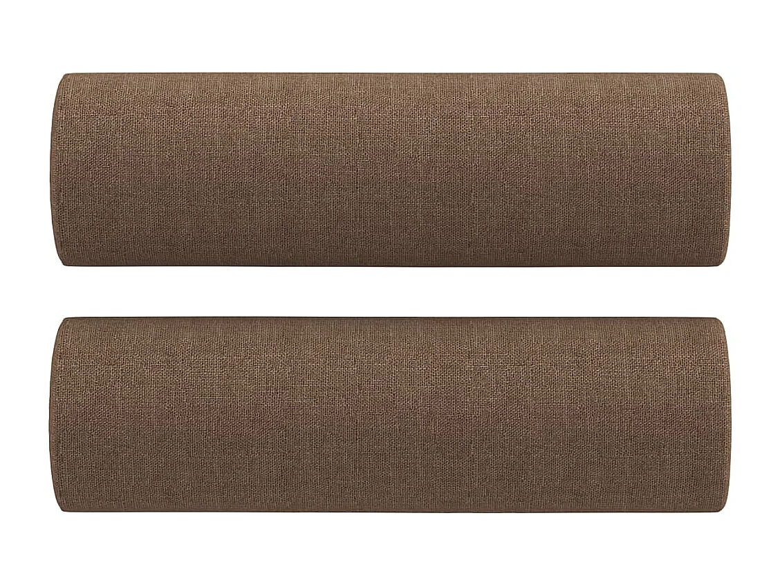 Ensemble de canapés 2 pièces avec coussins marron tissu