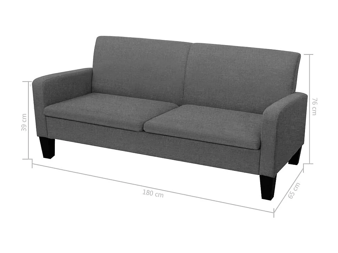 Ensemble de canapés 2 pièces Tissu Gris foncé