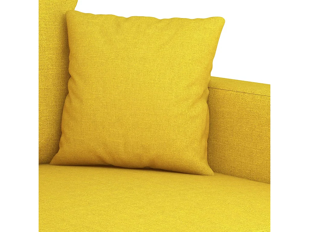 Ensemble de canapés 2 pièces avec coussins Jaune clair Tissu