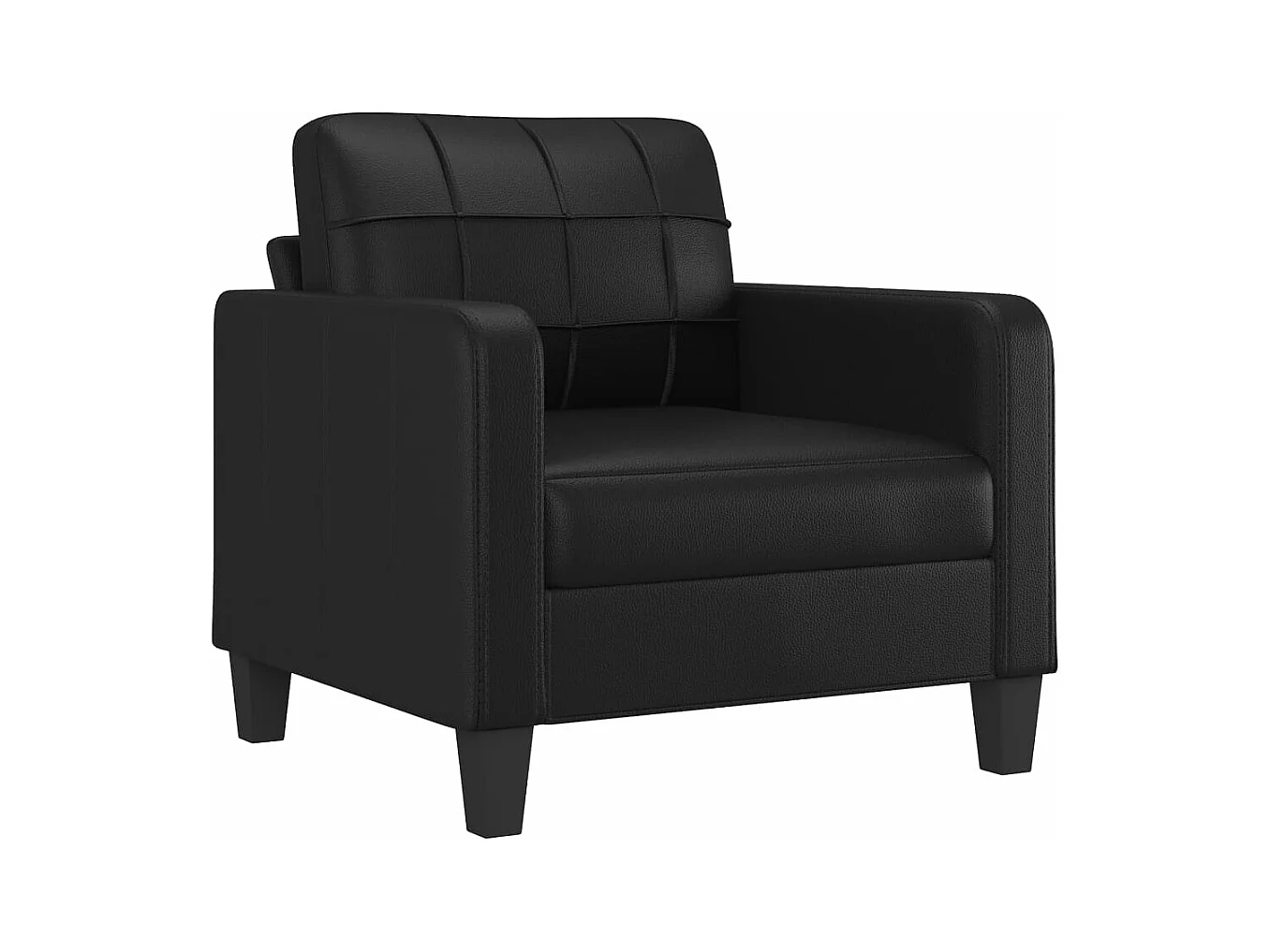 Ensemble de canapés 3 pièces avec coussins noir similicuir