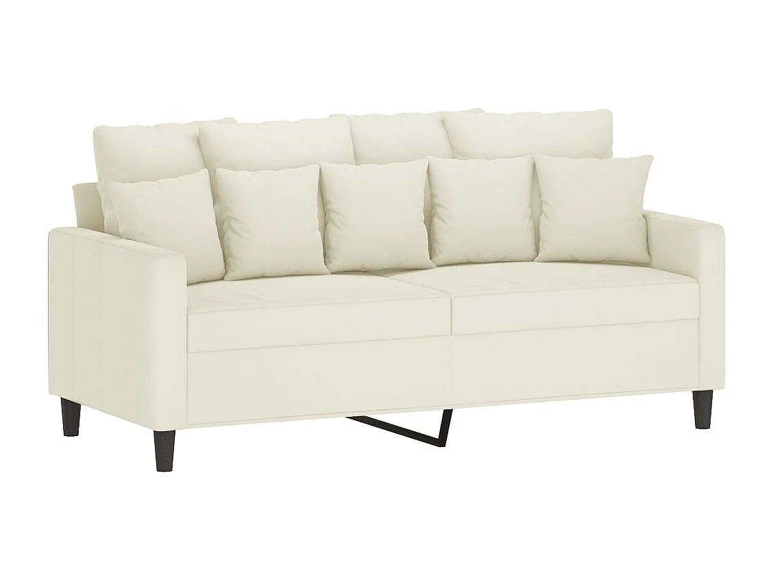 2-delige Loungeset met kussens fluweel crèmekleurig