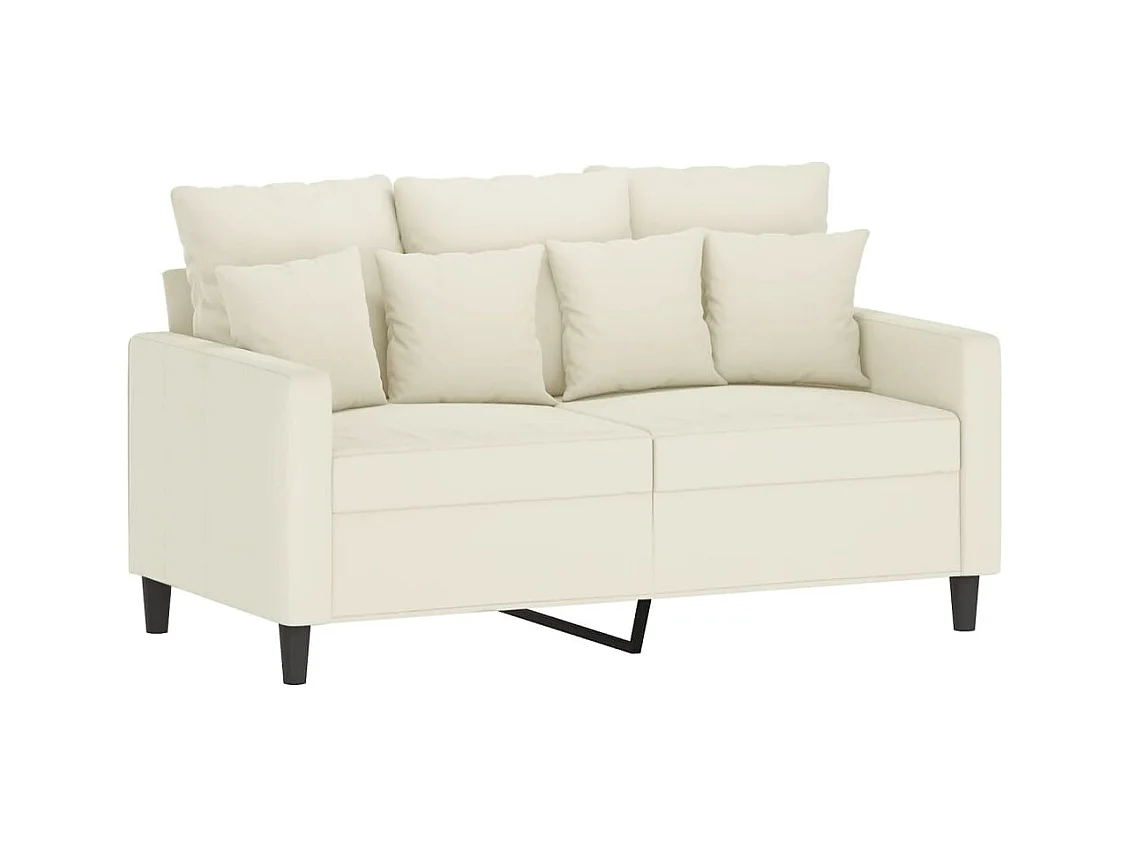 Ensemble de canapés 2 pièces avec coussins Crème Velours