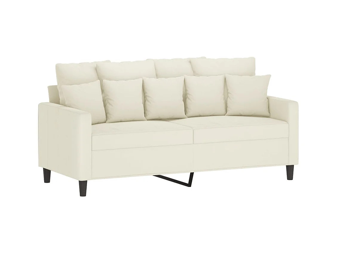 Ensemble de canapés 2 pièces avec coussins Crème Velours