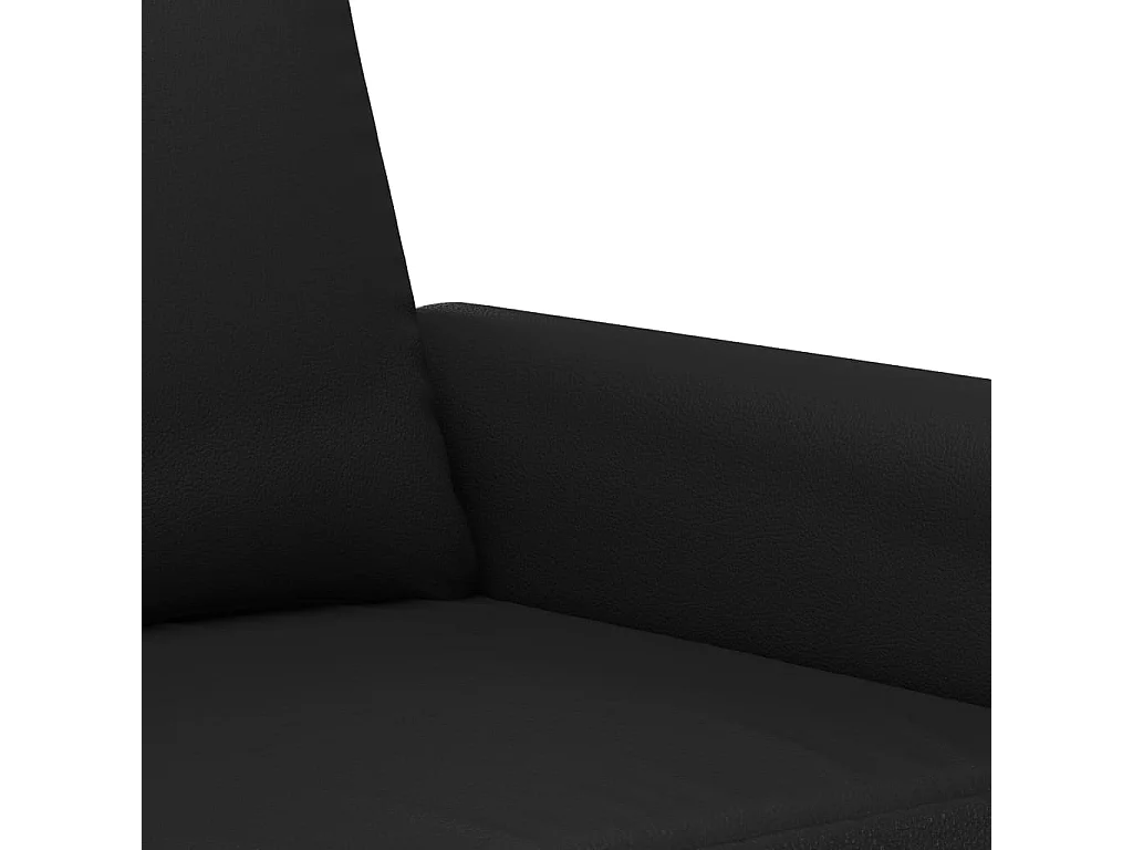 2-delige Loungeset met kussens kunstleer zwart