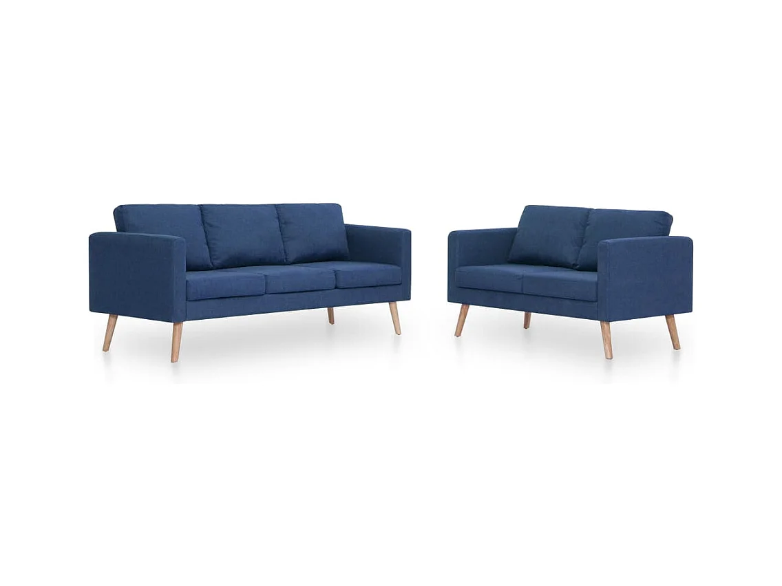 Ensemble de canapé 2 pièces Tissu Bleu