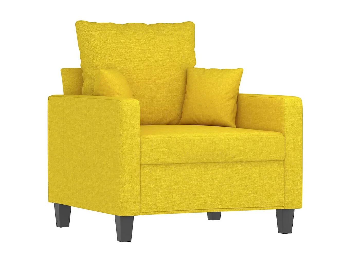 Ensemble de canapés 3 pièces avec coussins jaune clair tissu