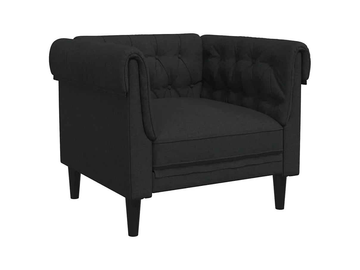 Ensemble de canapés 3 pièces noir tissu