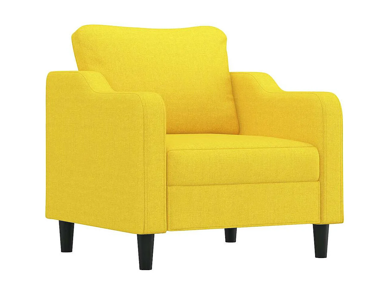 3 peças conjunto de sofás com almofadas tecido amarelo-claro