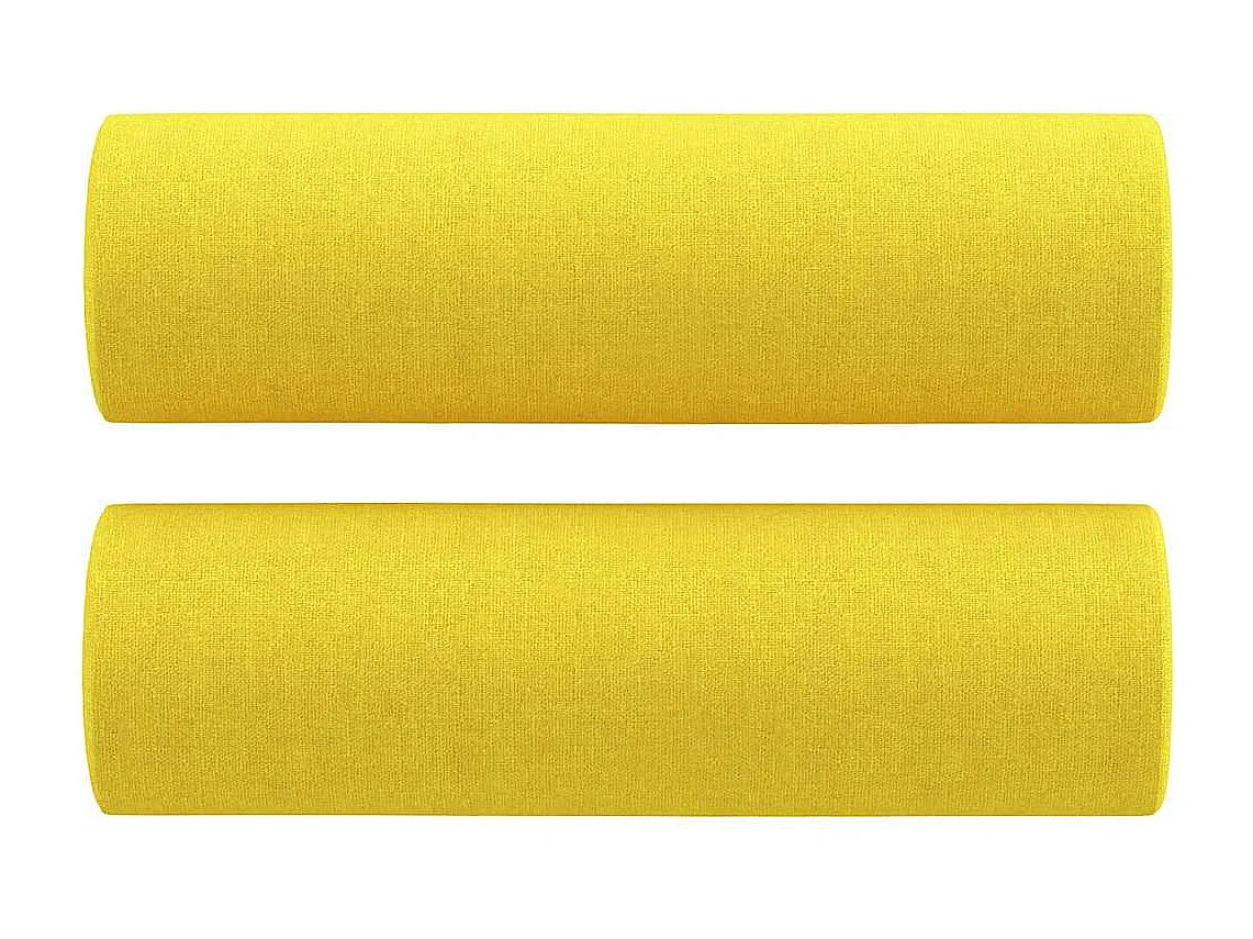 3 peças conjunto de sofás com almofadas tecido amarelo-claro