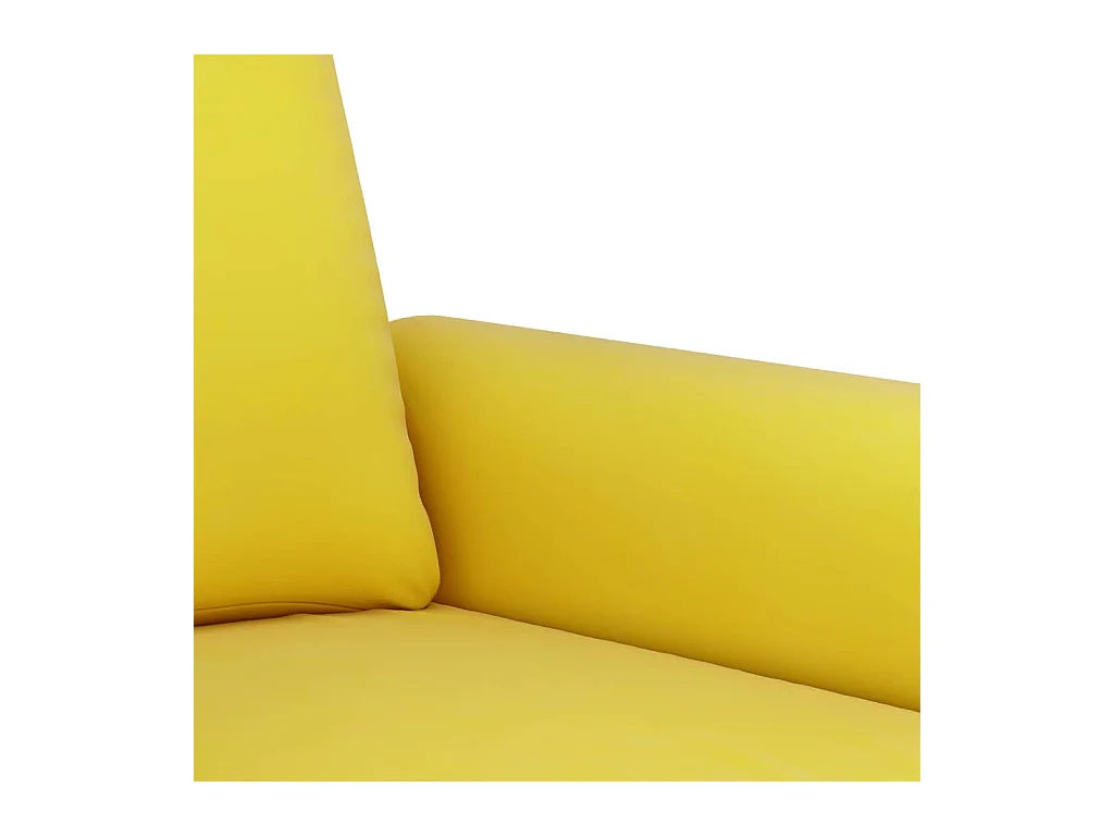 Ensemble de canapés 2 pièces avec coussins jaune velours