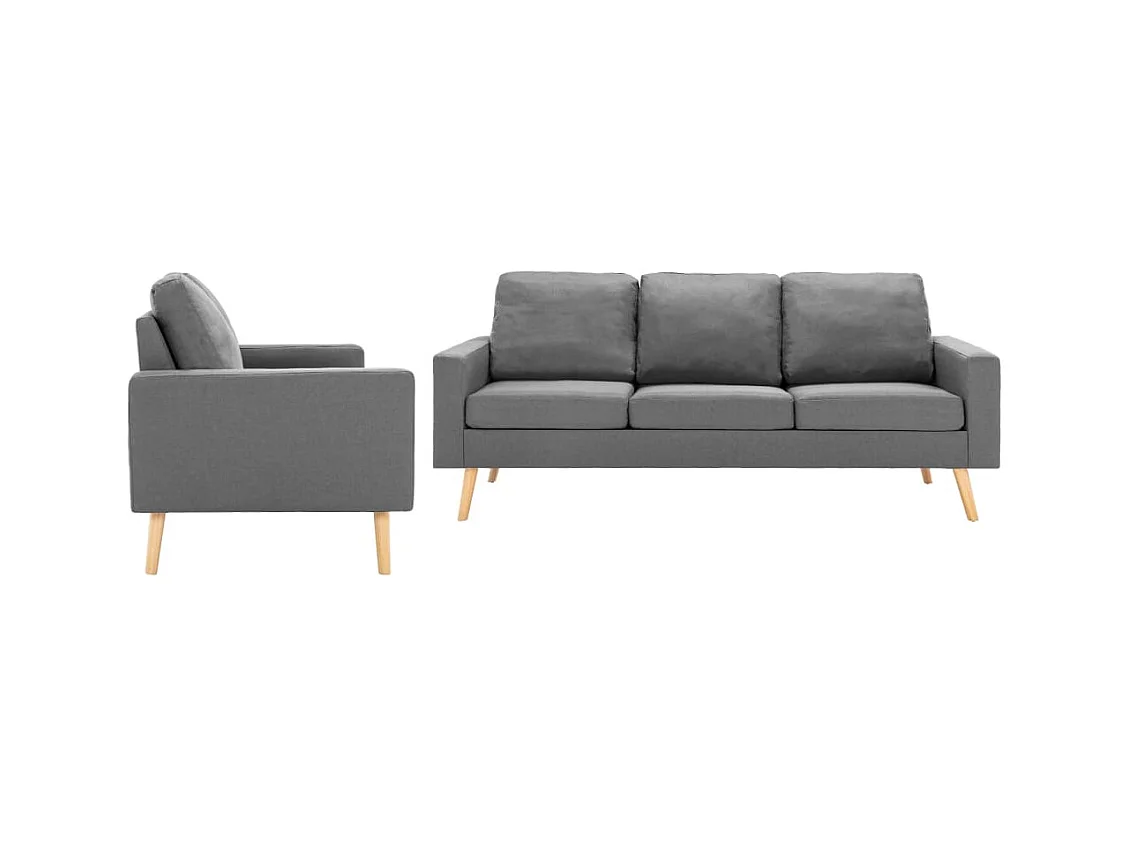 Ensemble de canapés 2 pièces Tissu Gris clair