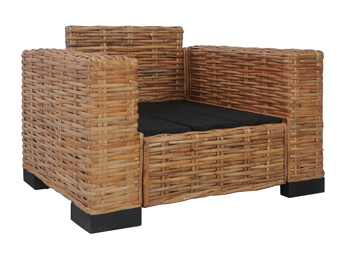 Ensemble de canapés 2 pièces avec coussins Rotin naturel