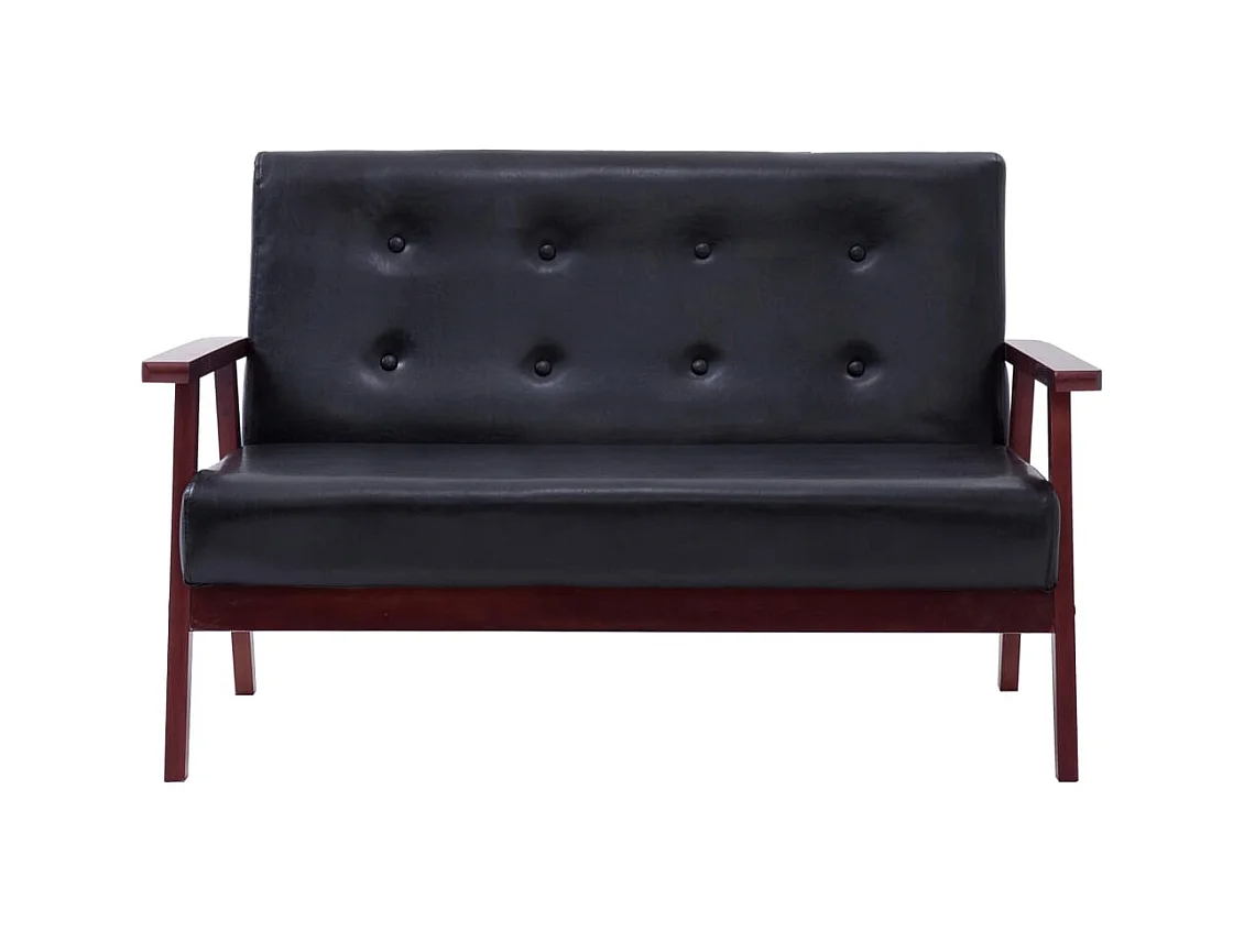 Ensemble de canapés 2 pièces Noir Similicuir