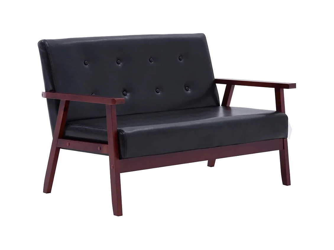 Ensemble de canapés 2 pièces Noir Similicuir