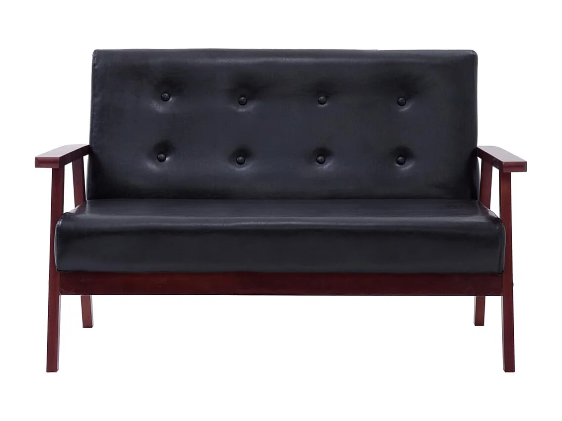 Ensemble de canapés 2 pièces Noir Similicuir