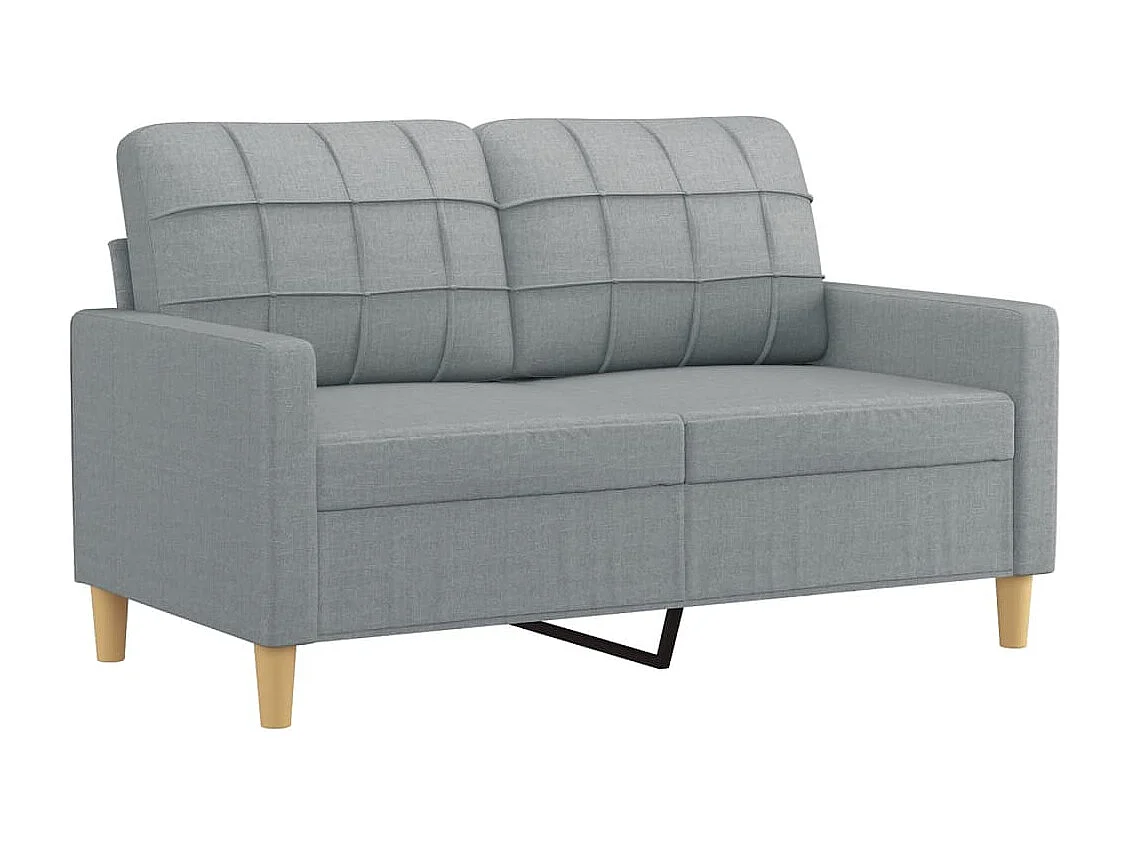 Ensemble de canapés 2 pièces coussins gris clair tissu