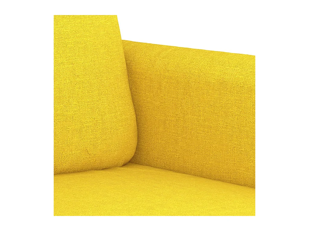 Ensemble de canapés 2 pièces avec coussins Jaune clair Tissu