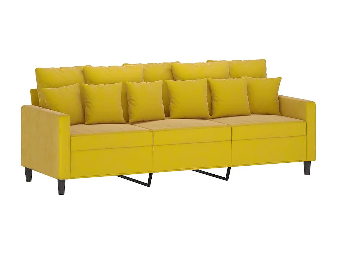 Juego de sofás con cojines 2 piezas terciopelo amarillo