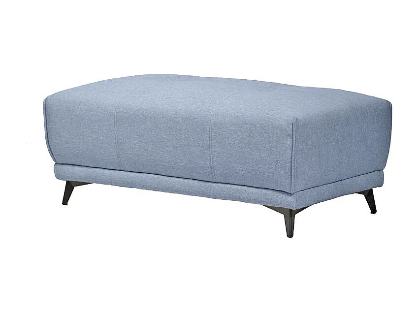 Pouf canapé modulable tissu bleu clair pieds gris anthracite - GINA