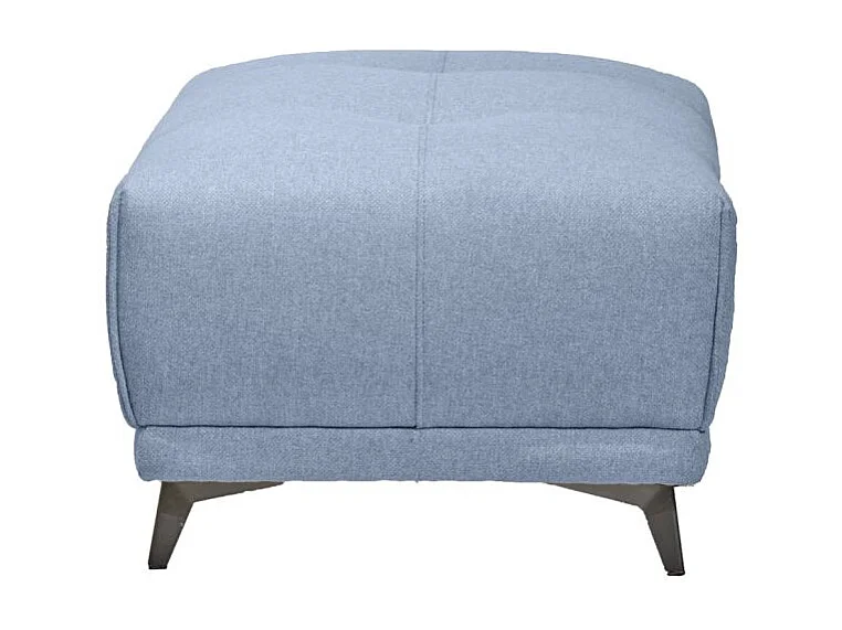 Pouf canapé modulable tissu bleu clair pieds gris anthracite - GINA