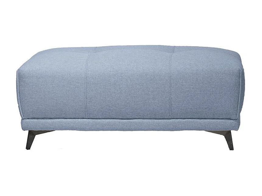 Pouf canapé modulable tissu bleu clair pieds gris anthracite - GINA