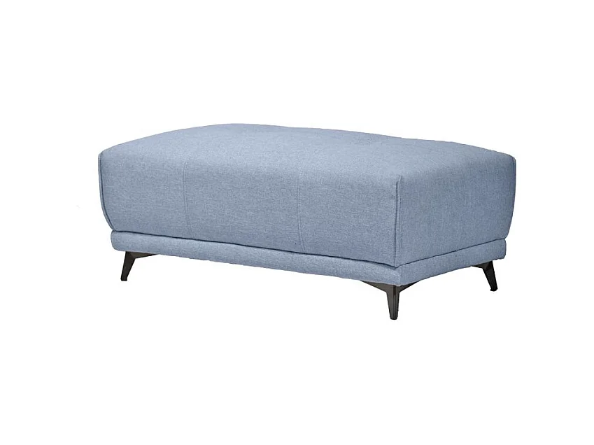 Pouf canapé modulable tissu bleu clair pieds gris anthracite - GINA
