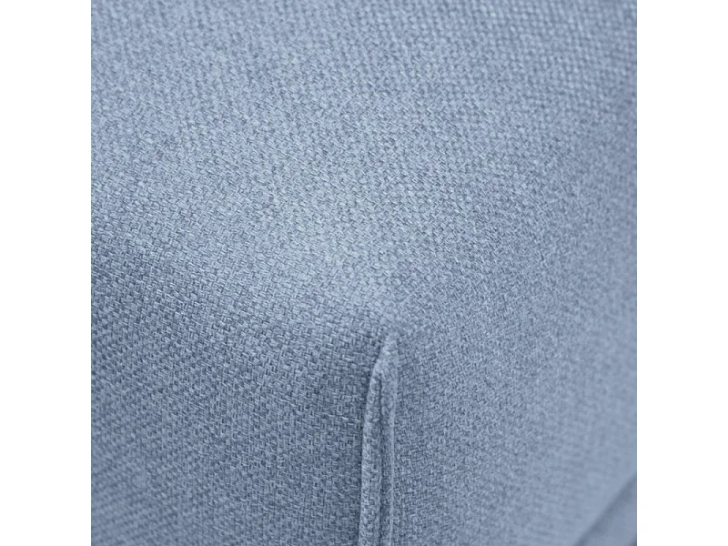 Pouf canapé modulable tissu bleu clair pieds gris anthracite - GINA