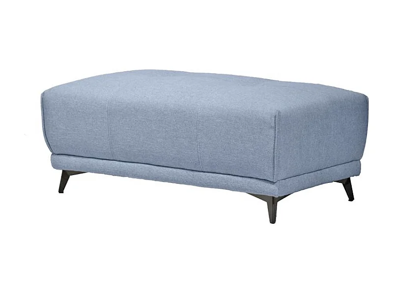 Pouf canapé modulable tissu bleu clair pieds gris anthracite - GINA