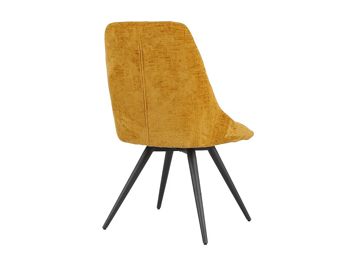 Lot 2 chaises rotatives 180° tissu doux jaune - ATLANTIS
