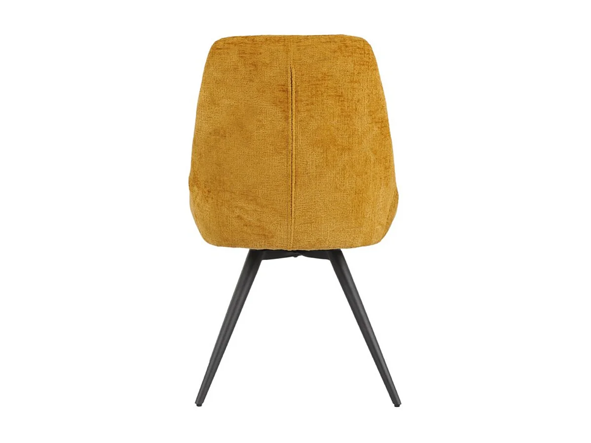 Lot 2 chaises rotatives 180° tissu doux jaune - ATLANTIS