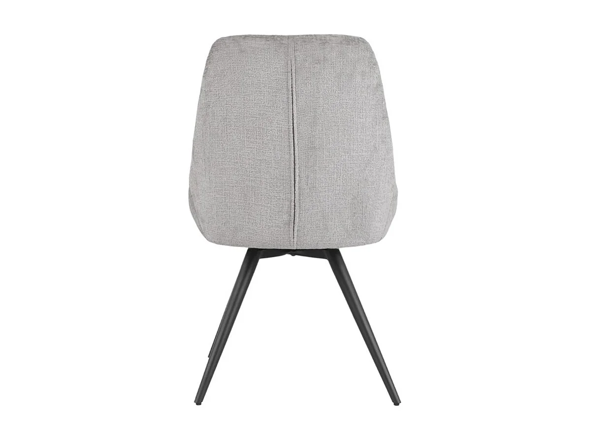 Lot 2 chaises rotatives 180° tissu doux gris clair - ATLANTIS