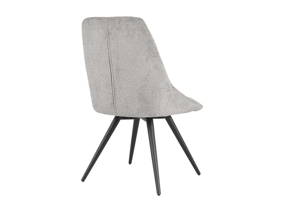 Lot 2 chaises rotatives 180° tissu doux gris clair - ATLANTIS