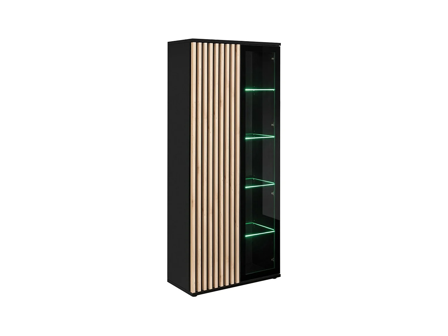 Hoge design vitrinekast collectie DEAN - 2 deuren met geïntegreerde LED-verlichting