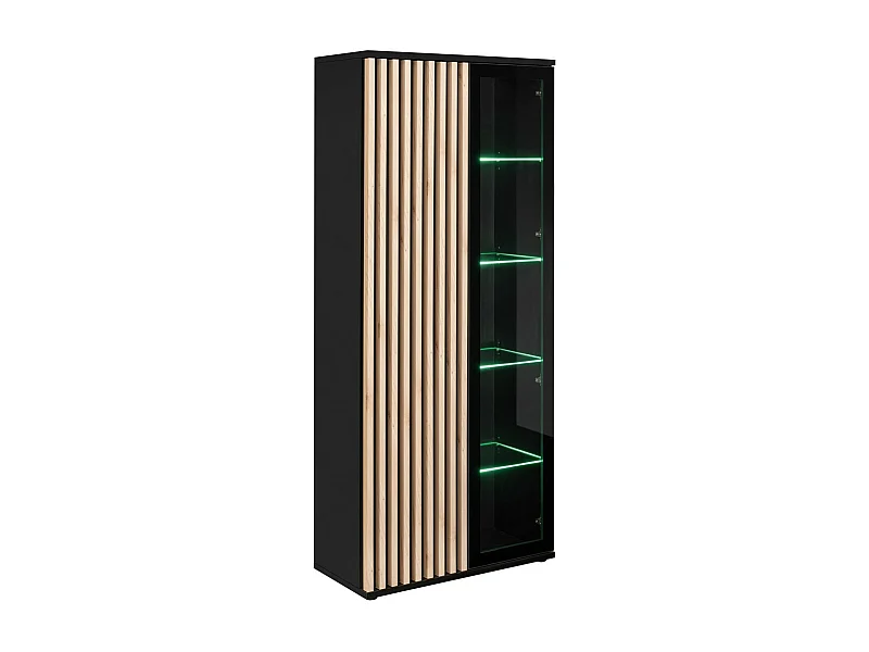 Vitrine haute design collection DEAN – 2 portes avec éclairage LED intégré