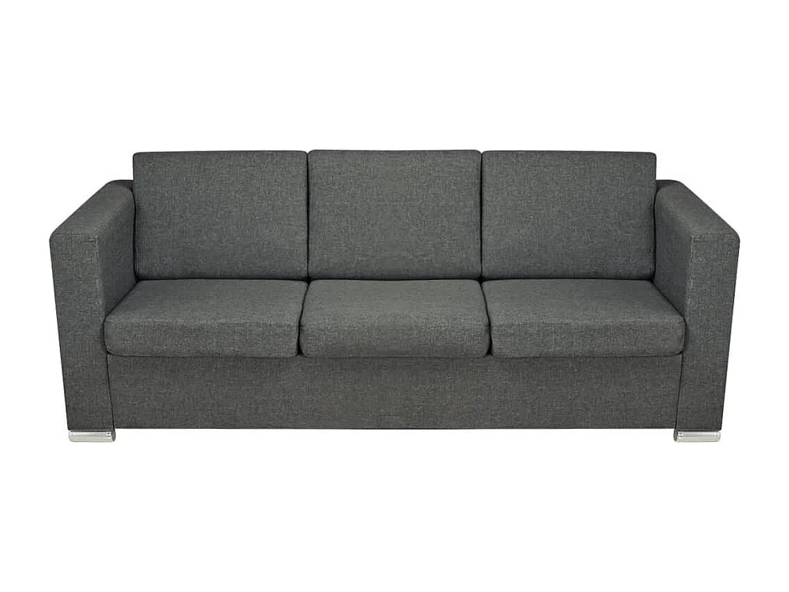 Ensemble de canapés deux pièces Tissu Gris foncé