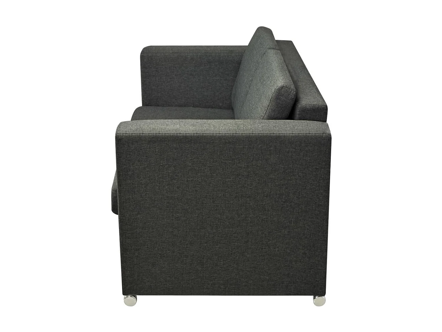 Ensemble de canapés deux pièces Tissu Gris foncé