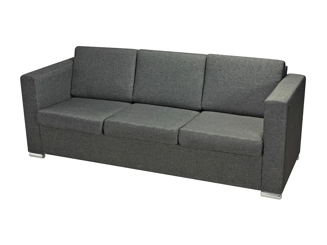 Ensemble de canapés deux pièces Tissu Gris foncé