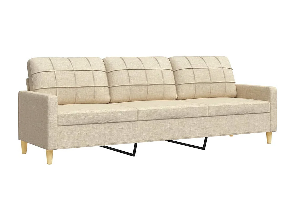 Ensemble de canapés 2 pièces avec coussins décoratifs crème tissu